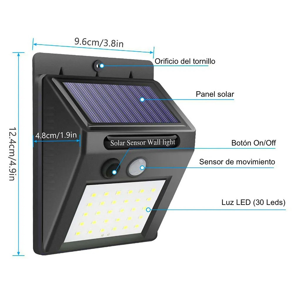 Miniatura 3 de Lampara solar recargable 30 LED